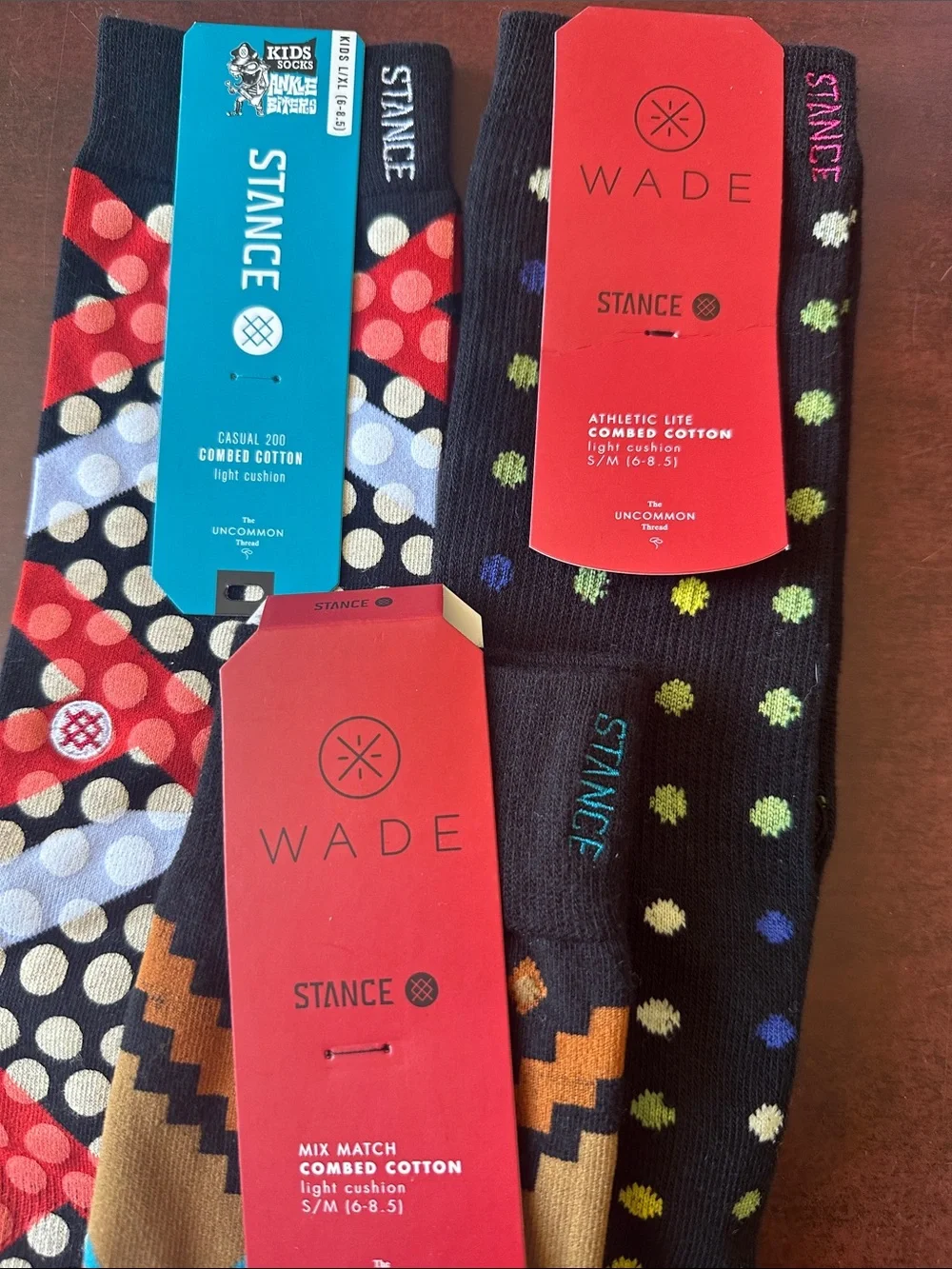 #146, Youth Size Three Pairs NWT Stance Crew Socks